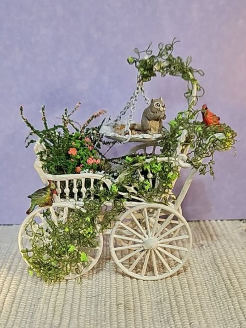 Dollhouse Miniature Bird Feeder Planter Crib designed by Siyadina